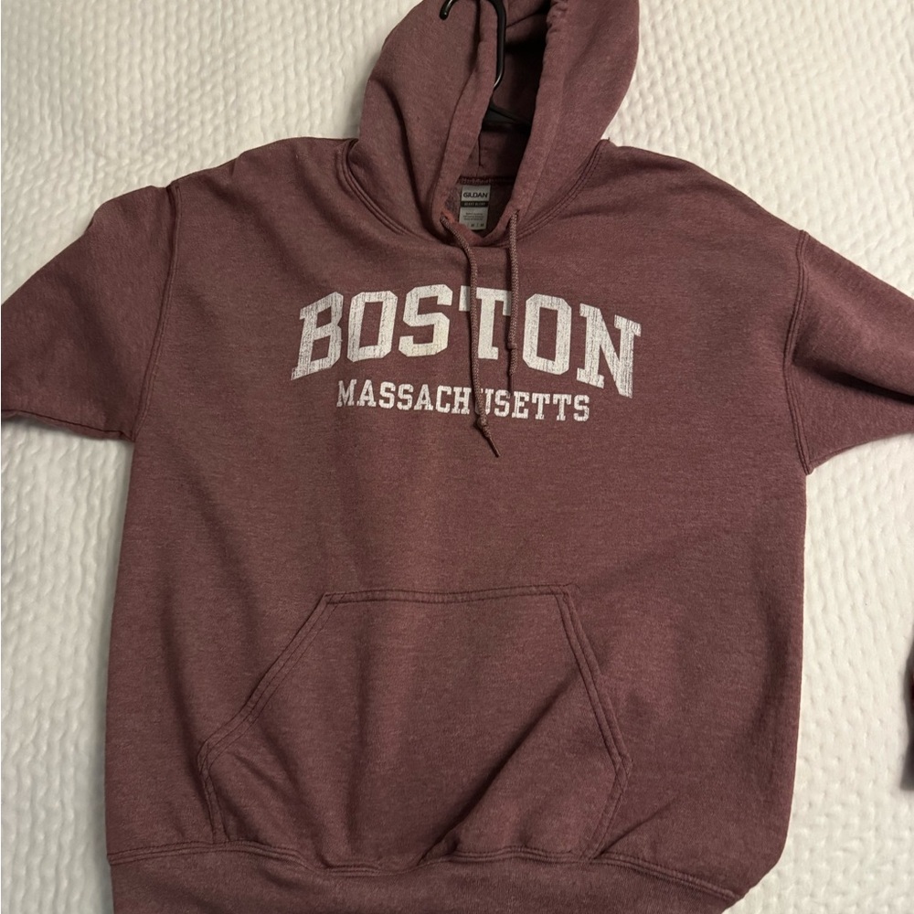Boston Massachusetts Maroon Hoodie